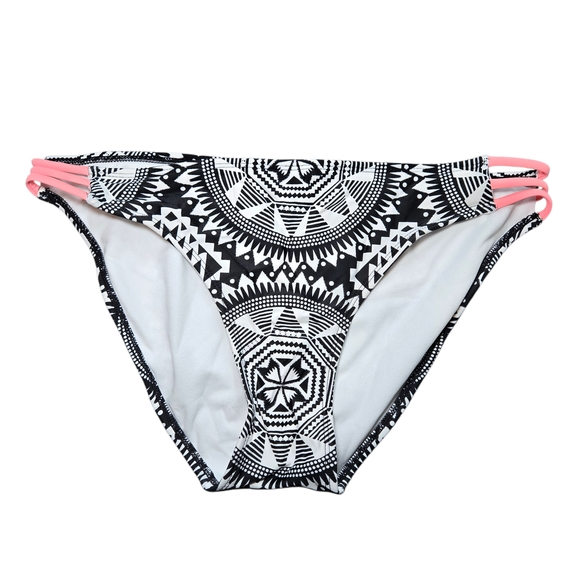 Xhilaration Black and White Geometric Bikini with Pink Straps - Picture 6 of 11